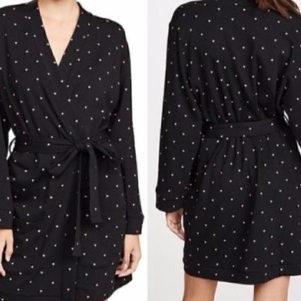 TOMMY JOHN TAP SHOE MINI HEART COZY ROBE BLACL - S